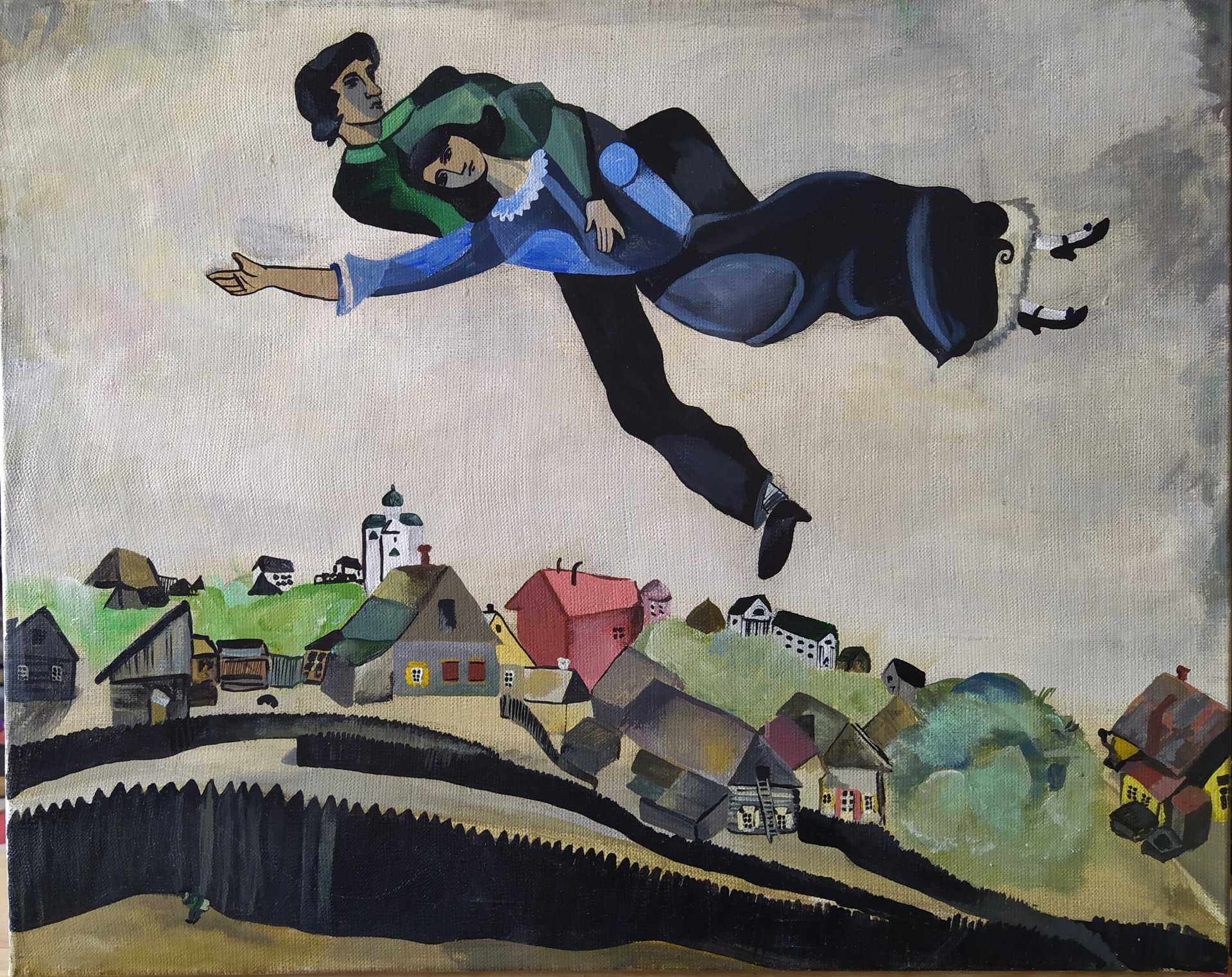 Картина «над городом» м.шагала. описание картины 1918г, третьяковская галерея