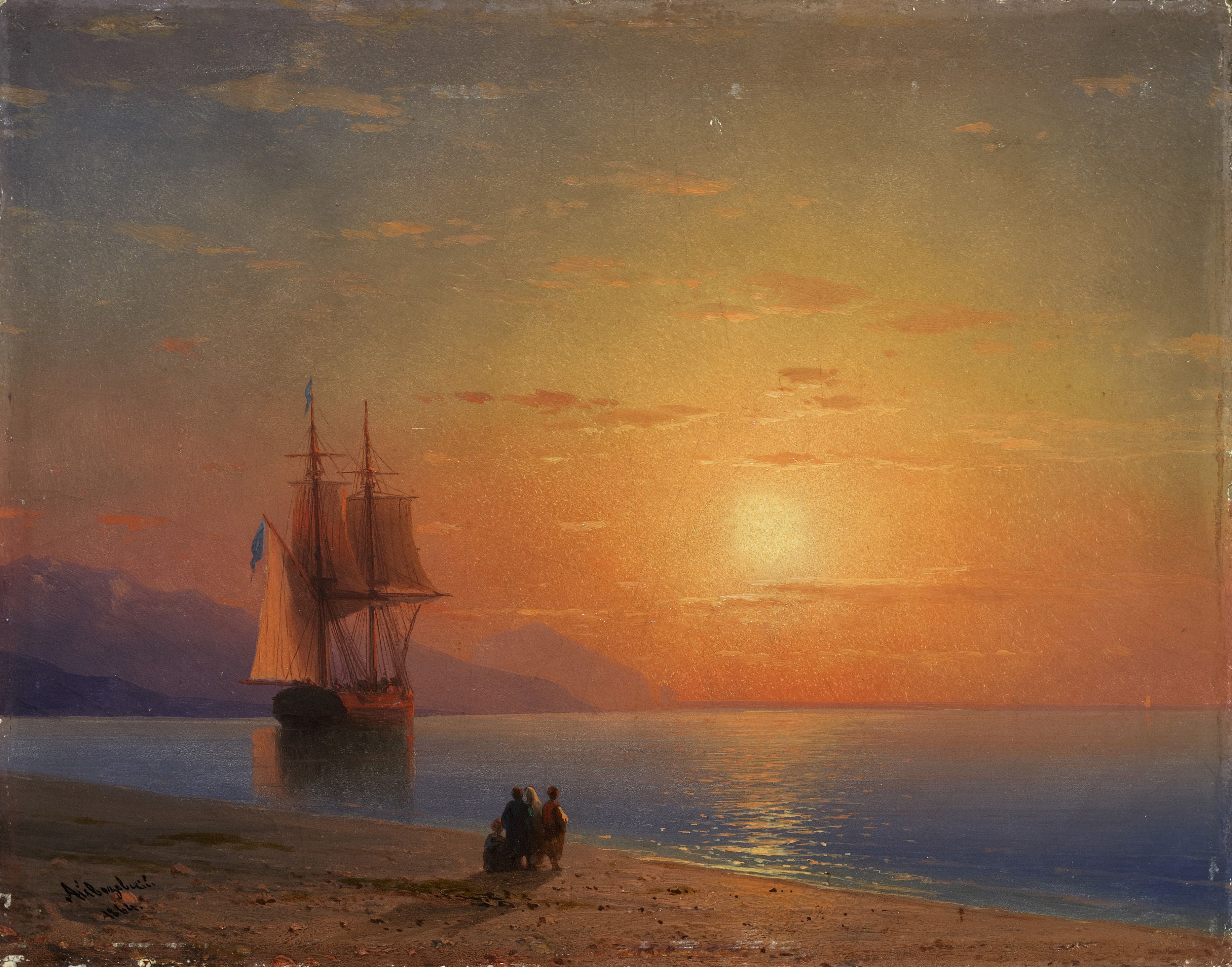 Описание картины «закат на море» айвазовского и. к.