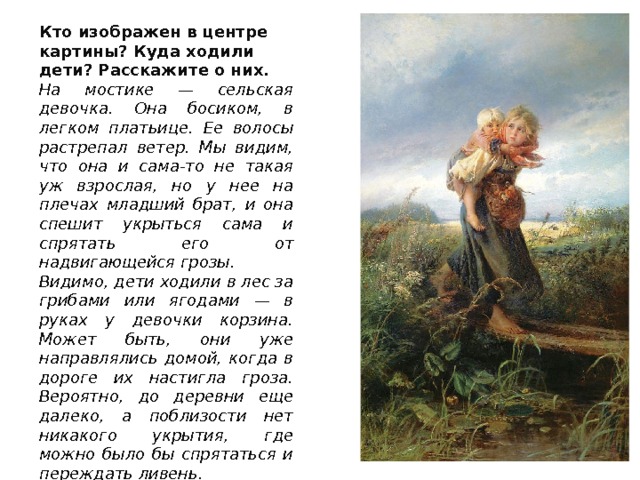 Дети бегущие от грозы сочинение по картине 3 класс с опорными словами - граматика и образование на pisanino.ru