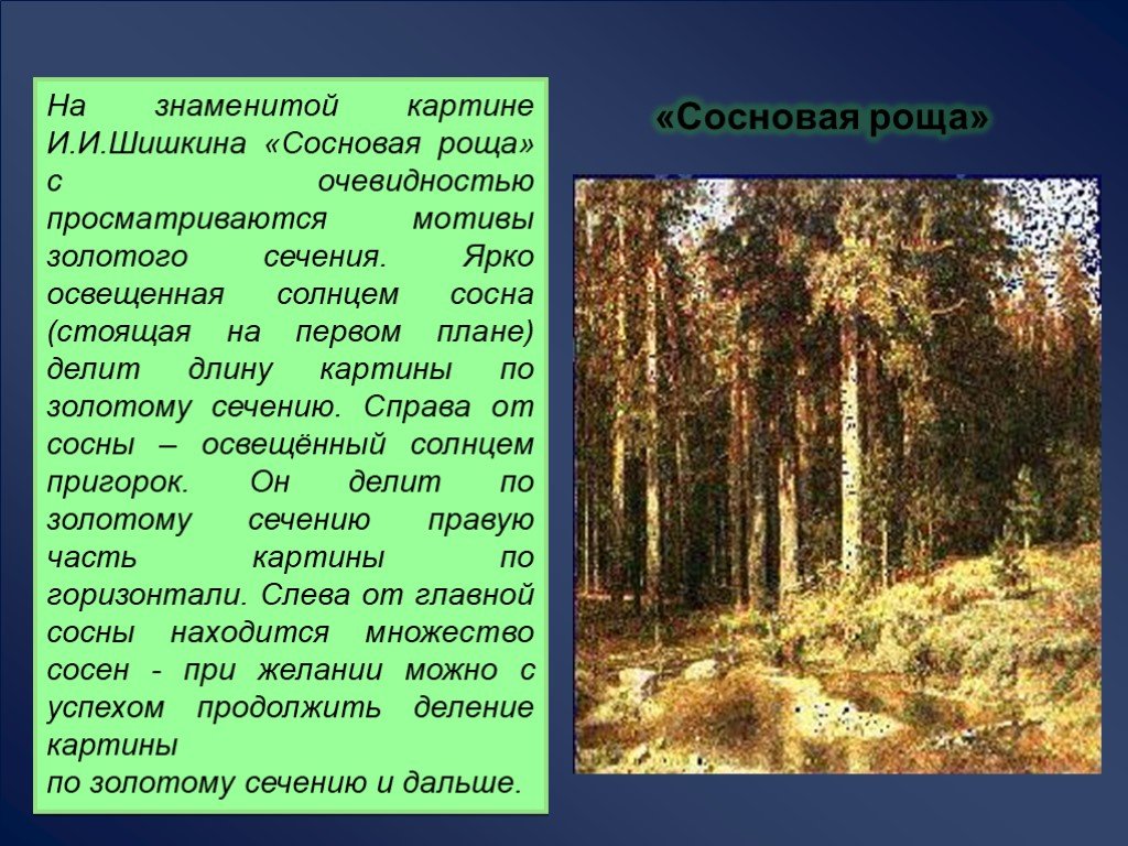 Сочинение по картине сосны освещенные солнцем шишкина 3, 5, 8 класс
