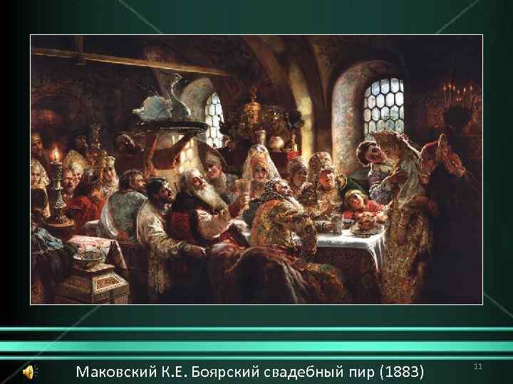 Описание картины к. е. маковского «боярский свадебный пир xvii века