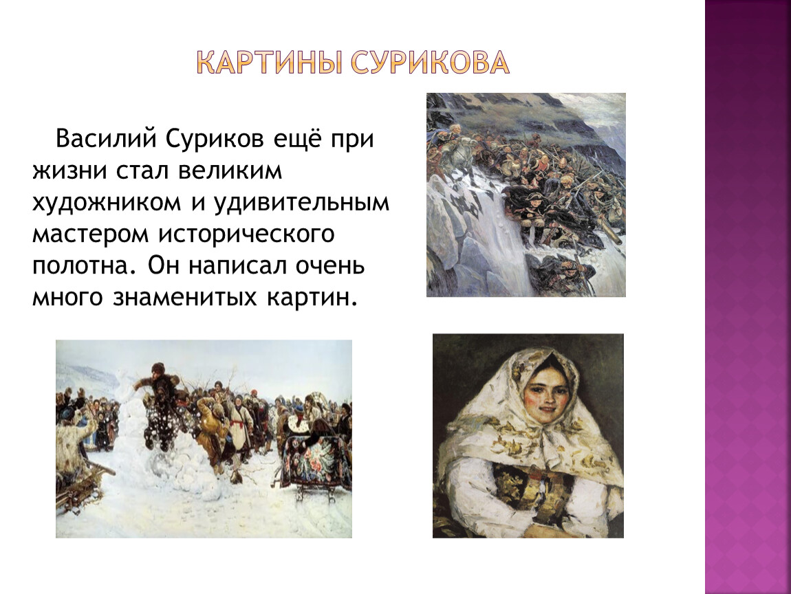 Василий суриков презентация, доклад