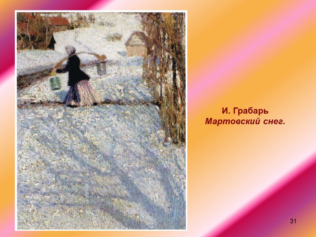 Игорь грабарь «мартовский снег». описание картины. грабарь март картина